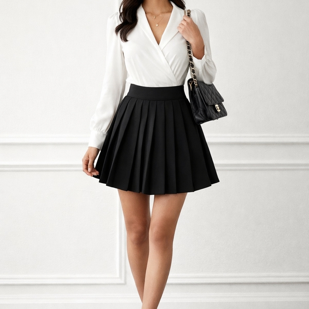Black Pleated Skirt